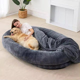 Luxury Oval Extra Ultra Large Giant Plush Pet Bed Adult Human Size Washable Dog Bed