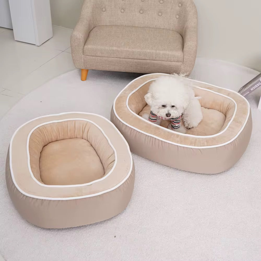 Luxury Washable Anti slip Bottom Dog Bed Pet Cushion with Removable Cover